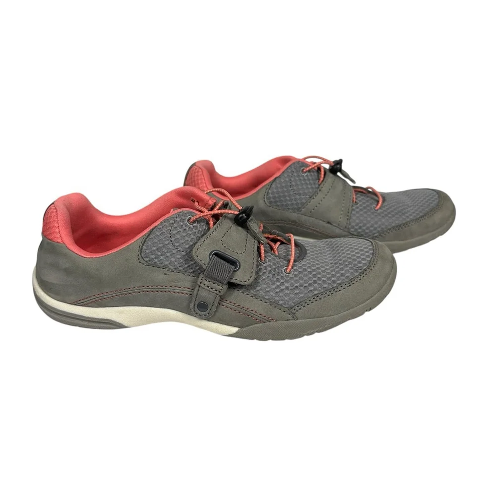 Clarks Collection Women's Low Top Sport Walking Shoe Grey Pink 7.5